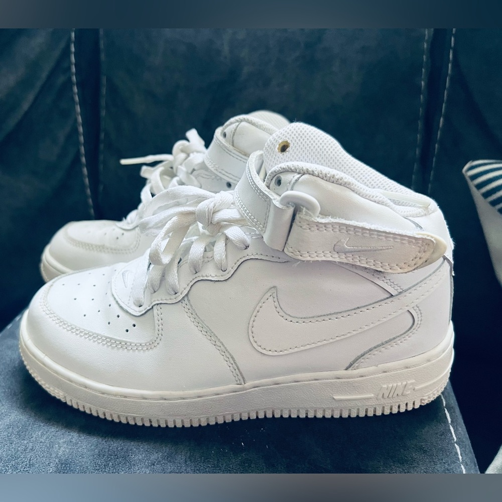Nike Air Force All-White High-Top Sneakers